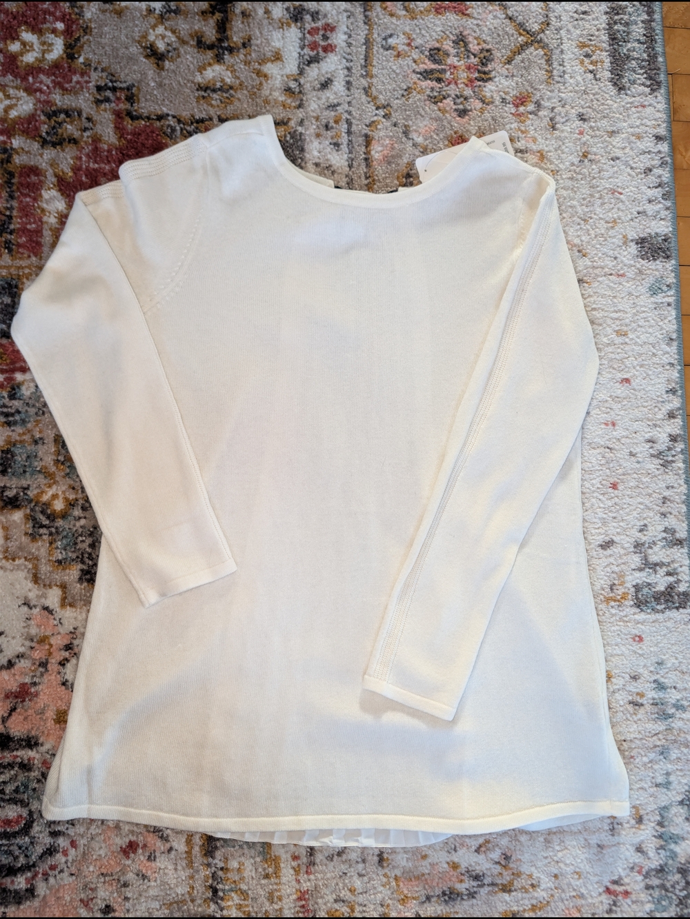 Soft Surroundings Cream Pullover Sweaterbow Detail NWT Quiet Luxury - Picture 3 of 5